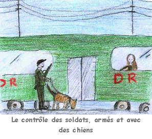 Le contrle des soldats, arms et avec des chiens.