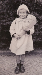 First day at school. Girl with two different shoe sizes