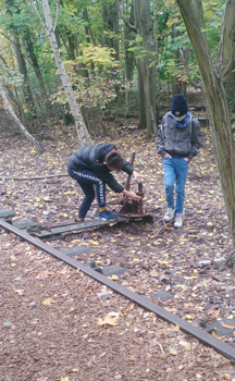 Ancien aiguillage dans le parc du Gleisdreieck