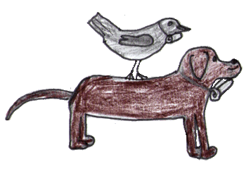 chien et pigeon