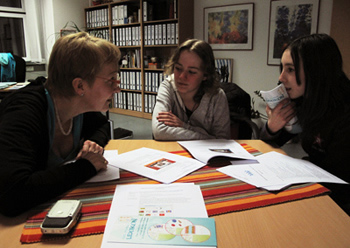 Christel Franz avec les reporters du Grand mchant loup